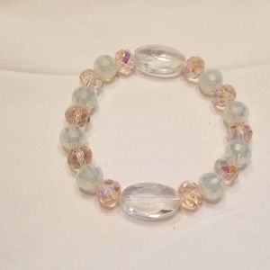 🎉HP!💎 Sparkling pink & white stretch bracelet 💎